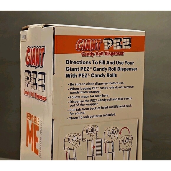 Despicable Me MINION BOB GIANT PEZ Dispenser 12" TALKS w/ Candy 2017 NIB - Picture 7 of 10